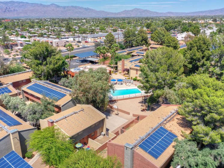 Aerial View Of Pool & Pool Patio at Copper Creek in Tucson, AZ